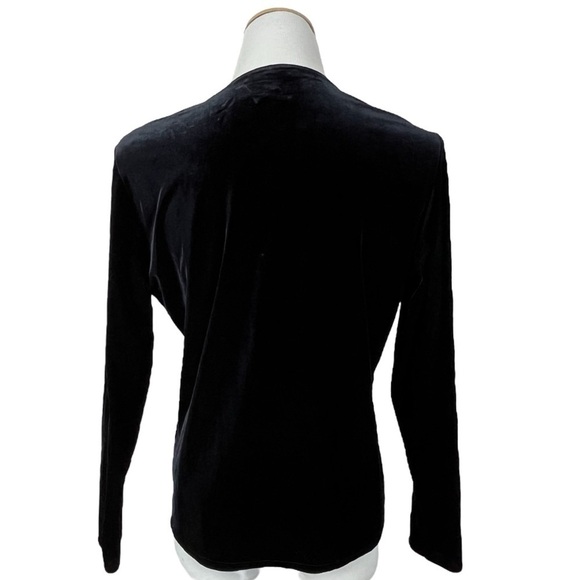 Vintage 90’s Y2K Black Velvet Single Button Whimsigoth Witchy Cardigan Sz. Small - Picture 2 of 8